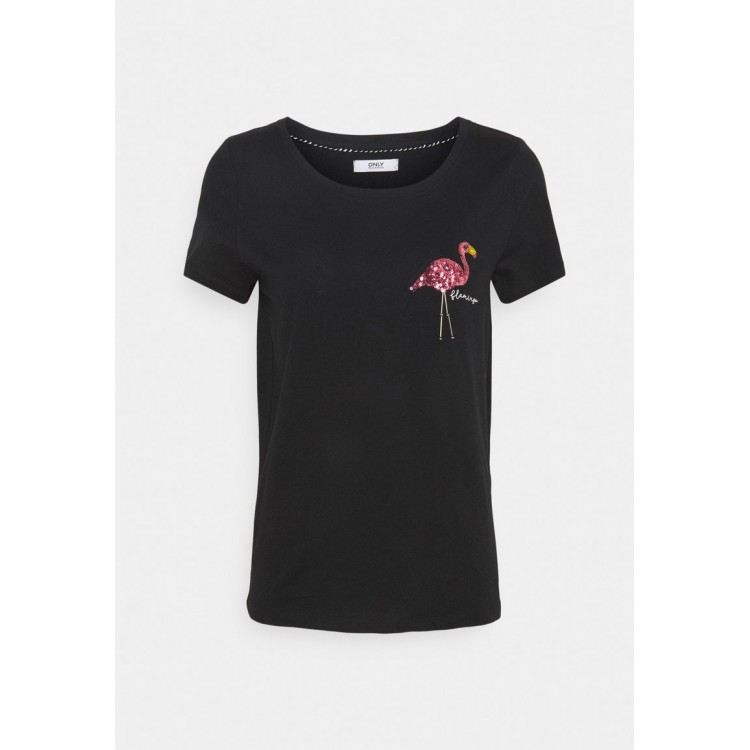 Kobiety T SHIRT TOP | ONLY Petite ONLKITA SUMMER - T-shirt z nadrukiem - black/czarny - HA81298