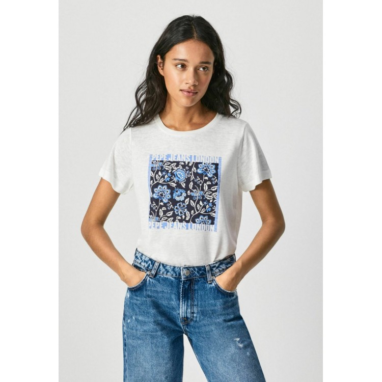Kobiety T SHIRT TOP | Pepe Jeans ANDREA - T-shirt z nadrukiem - blanco/biały - PU95936