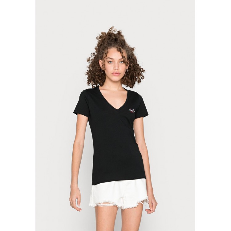 Kobiety T SHIRT TOP | Pepe Jeans BLEU - T-shirt basic - black/czarny - UL05546