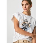 Kobiety T SHIRT TOP | Pepe Jeans CAROLINE - T-shirt z nadrukiem - blanco/biały - EE47683