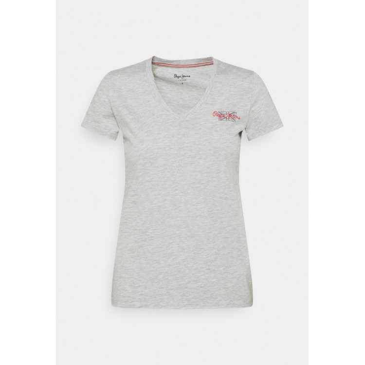 Kobiety T SHIRT TOP | Pepe Jeans T-shirt basic - grey marl/szary - CD64284
