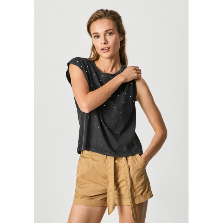 Kobiety T SHIRT TOP | Pepe Jeans T-shirt z nadrukiem - black/czarny - KX16150