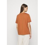 Kobiety T SHIRT TOP | Pieces FOLD UP SOLID - T-shirt basic - mocha bisque/brązowy - LT42298