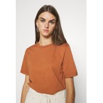 Kobiety T SHIRT TOP | Pieces FOLD UP SOLID - T-shirt basic - mocha bisque/brązowy - LT42298