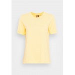 Kobiety T SHIRT TOP | Pieces FOLD UP SOLID - T-shirt basic - popcorn/żółty melanż - DS14534