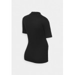 Kobiety T SHIRT TOP | Pieces Maternity PMBIRDIE T NECK - T-shirt basic - black/czarny - IV06335