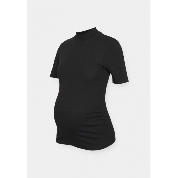 Kobiety T SHIRT TOP | Pieces Maternity PMBIRDIE T NECK - T-shirt basic - black/czarny - IV06335
