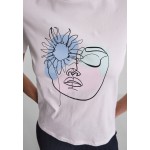 Kobiety T SHIRT TOP | Pieces PCHAMUT - T-shirt z nadrukiem - bright white/mleczny - XI19033