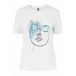 Kobiety T SHIRT TOP | Pieces PCHAMUT - T-shirt z nadrukiem - bright white/mleczny - XI19033