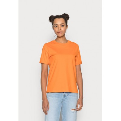 Kobiety T_SHIRT_TOP | Pieces PCRIA FOLD UP SOLID TEE - T-shirt basic - exuberance/pomarańczowy - RJ73417