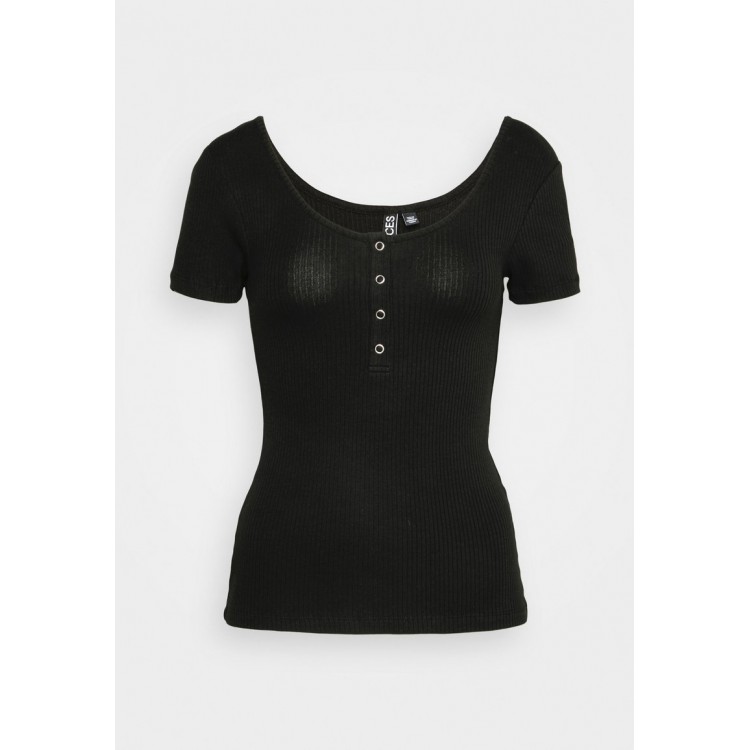 Kobiety T SHIRT TOP | Pieces Petite PCKITTE - T-shirt basic - black/czarny - UO29419