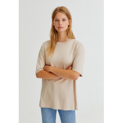 Kobiety T_SHIRT_TOP | PULL&BEAR BASIC - T-shirt basic - beige/beżowy - BL07146