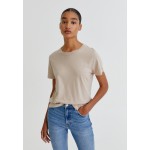 Kobiety T SHIRT TOP | PULL&BEAR Pack of 2 basic round neck T-shirts - T-shirt basic - mottled beige/beżowy melanż - MS62293