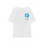 Kobiety T SHIRT TOP | PULL&BEAR T-shirt z nadrukiem - white/biały - BJ98504