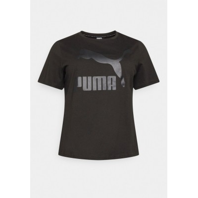 Kobiety T_SHIRT_TOP | Puma CLASSICS LOGO TEE PLUS - T-shirt z nadrukiem - black/czarny - SH78835