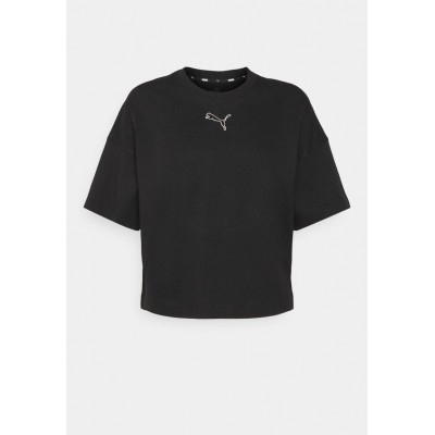 Kobiety T_SHIRT_TOP | Puma CROPPED TEE - T-shirt basic - black/czarny - TM59568