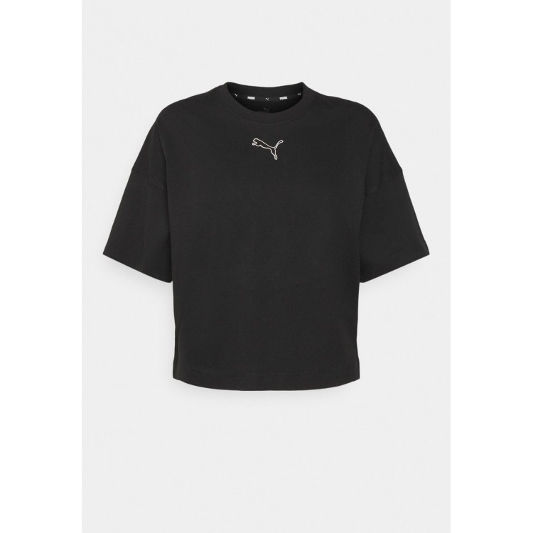 Kobiety T SHIRT TOP | Puma CROPPED TEE - T-shirt basic - black/czarny - TM59568