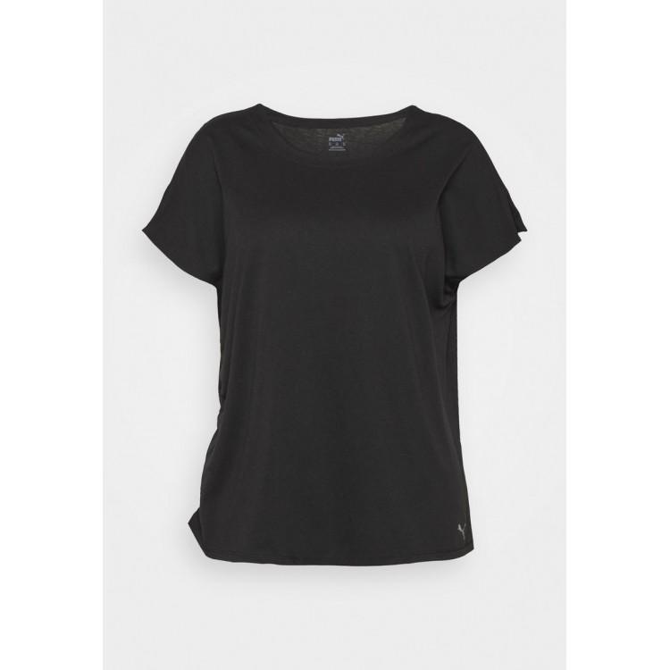 Kobiety T SHIRT TOP | Puma STUDIO FOUNDATION TEE PLUS - T-shirt basic - black/czarny - BU19200
