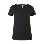 Kobiety T SHIRT TOP | QS by s.Oliver MIT CREW NECK - T-shirt basic - black/czarny - NE48389