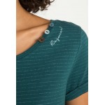 Kobiety T SHIRT TOP | Ragwear FLORAH - T-shirt z nadrukiem - deep ocean/turkusowy - CL38869