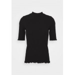Kobiety T SHIRT TOP | Selected Femme SLFANNA CREW NECK TEE - T-shirt basic - black/czarny - TS66942