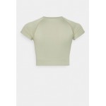 Kobiety T SHIRT TOP | Smilodox NANCY - T-shirt basic - hellgrau/szary melanż - DL40566