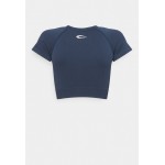 Kobiety T SHIRT TOP | Smilodox SEAMLESS CROPPED - T-shirt z nadrukiem - blau/granatowy - VN43618