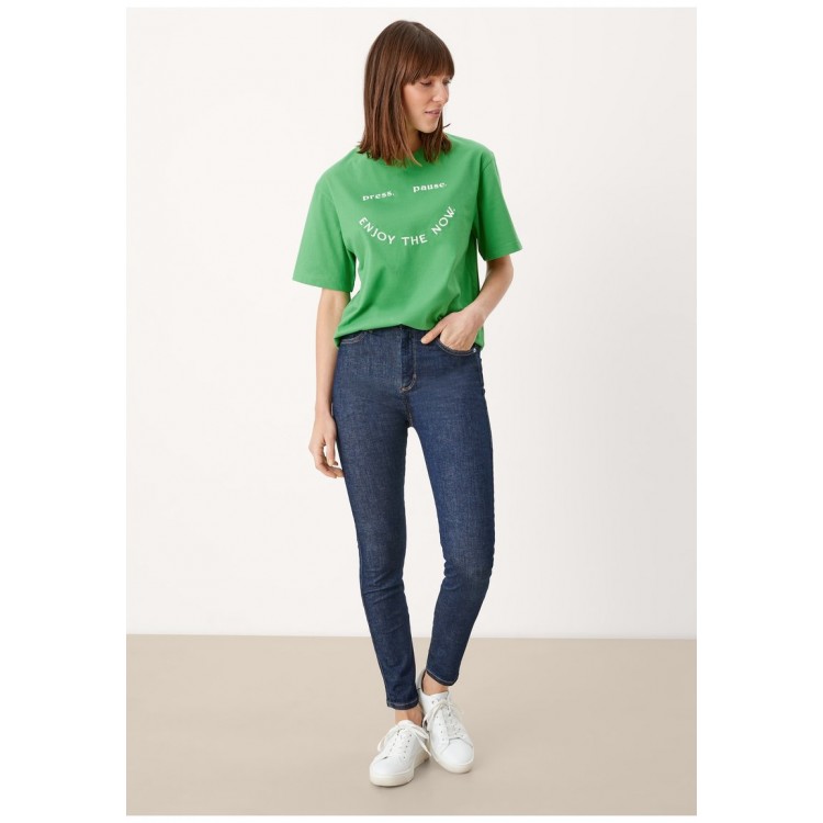 Kobiety T SHIRT TOP | s.Oliver LOCKERES - T-shirt z nadrukiem - green/zielony - KI36868