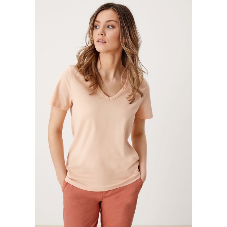 Kobiety T SHIRT TOP | s.Oliver MIT V-AUSSCHNITT - T-shirt basic - pink sand/mleczny - KX37978