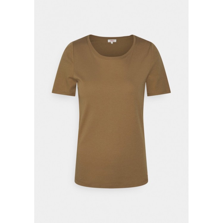 Kobiety T SHIRT TOP | s.Oliver SLIM FIT - T-shirt basic - khaki - WI19824