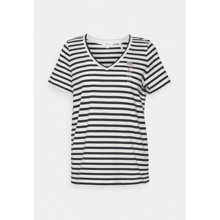 Kobiety T SHIRT TOP | s.Oliver T-shirt z nadrukiem - blue graphit/niebieski - VP65557