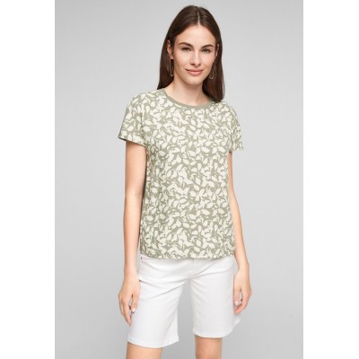 Kobiety T_SHIRT_TOP | s.Oliver T-shirt z nadrukiem - summer khaki aop/ciemnozielony - JI67852