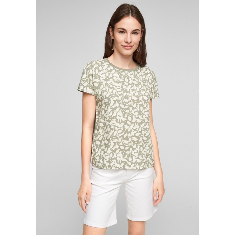 Kobiety T SHIRT TOP | s.Oliver T-shirt z nadrukiem - summer khaki aop/ciemnozielony - JI67852