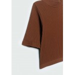Kobiety T SHIRT TOP | Stradivarius T-shirt basic - brown/brązowy - XB03338