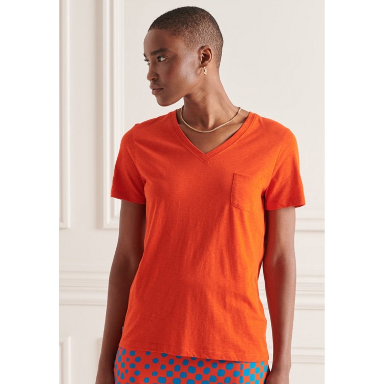 Kobiety T SHIRT TOP | Superdry POCKET - T-shirt basic - pureed pumpkin/pomarańczowy - PX84397