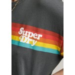 Kobiety T SHIRT TOP | Superdry VINTAGE CALI STRIPE - T-shirt z nadrukiem - charcoal/szary - BD16321
