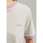 Kobiety T SHIRT TOP | Superdry VINTAGE LOGO EMBROIDERED RINGER - T-shirt z nadrukiem - oat marl vintage purple marl/liliowy - KF87514