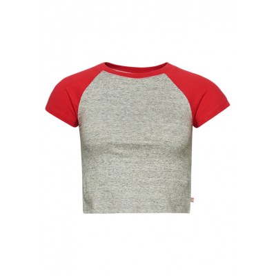 Kobiety T_SHIRT_TOP | Superdry VINTAGE  - T-shirt z nadrukiem - athletic grey marl red/szary melanż - TY20064