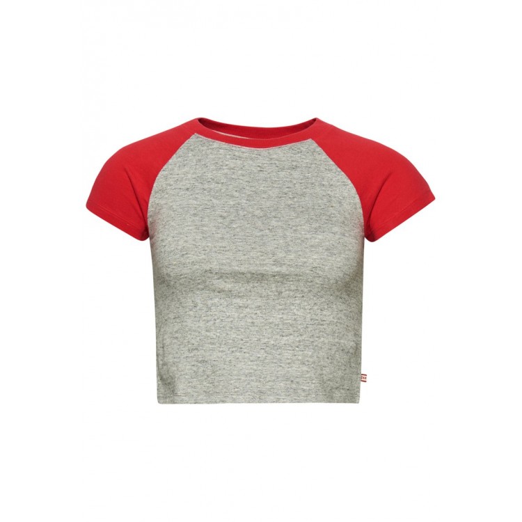 Kobiety T SHIRT TOP | Superdry VINTAGE - T-shirt z nadrukiem - athletic grey marl red/szary melanż - TY20064