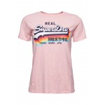 Kobiety T SHIRT TOP | Superdry VINTAGE - T-shirt z nadrukiem - shell pink marl/różowy - BE51015