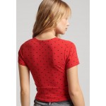 Kobiety T SHIRT TOP | Superdry VINTAGE TINY - T-shirt z nadrukiem - red black dot/czerwony melanż - ZJ89208