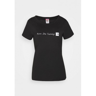 Kobiety T_SHIRT_TOP | The North Face NEVER STOP EXPLORING - T-shirt z nadrukiem - black/white/czarny - EC59570