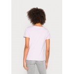 Kobiety T SHIRT TOP | TOM TAILOR BOAT NECK PRINT - T-shirt z nadrukiem - iris flower/liliowy - AL99412