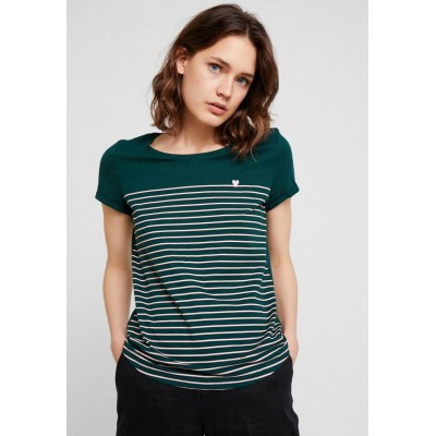 Kobiety T_SHIRT_TOP | TOM TAILOR DENIM PRINTED STRIPE TEE - T-shirt z nadrukiem - green/rose/turkusowy - UH36365