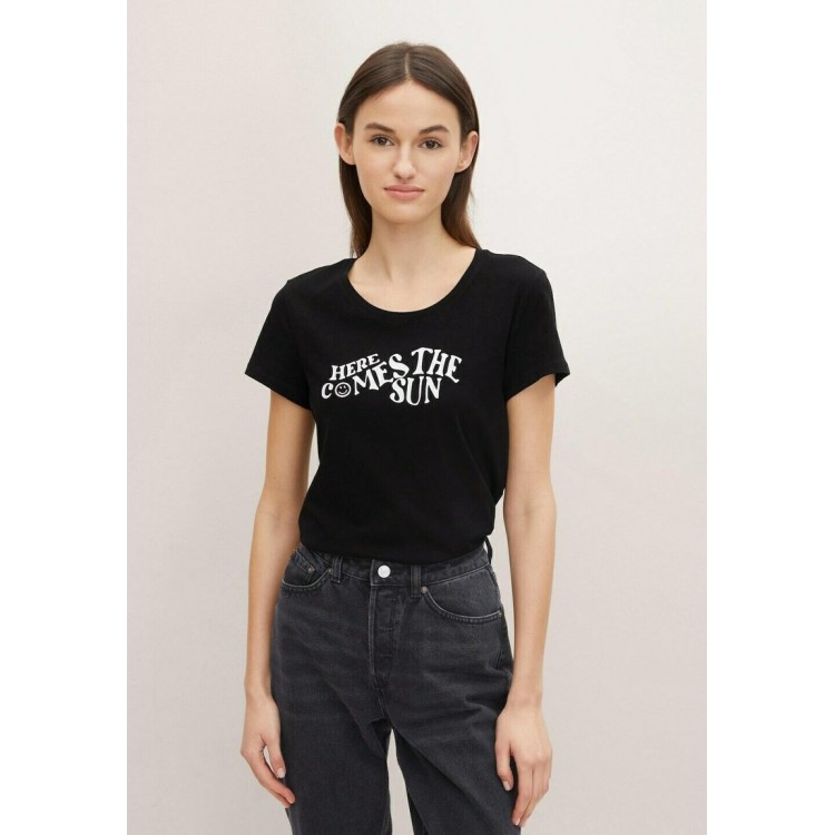 Kobiety T SHIRT TOP | TOM TAILOR DENIM T-shirt z nadrukiem - deep black/czarny - CF18119