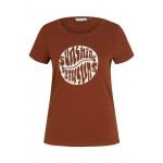 Kobiety T SHIRT TOP | TOM TAILOR DENIM T-shirt z nadrukiem - nut brown/ciemnobrązowy - CU69658