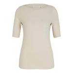Kobiety T SHIRT TOP | TOM TAILOR MIT U BOOT AUSSCHNITT - T-shirt basic - sand stone beige/beżowy - BY89320