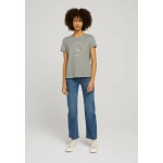 Kobiety T SHIRT TOP | TOM TAILOR T-shirt z nadrukiem - silver grey melange/jasnoszary melanż - XJ38231