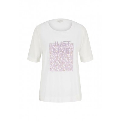 Kobiety T_SHIRT_TOP | TOM TAILOR T-shirt z nadrukiem - whisper white/biały - IC22765
