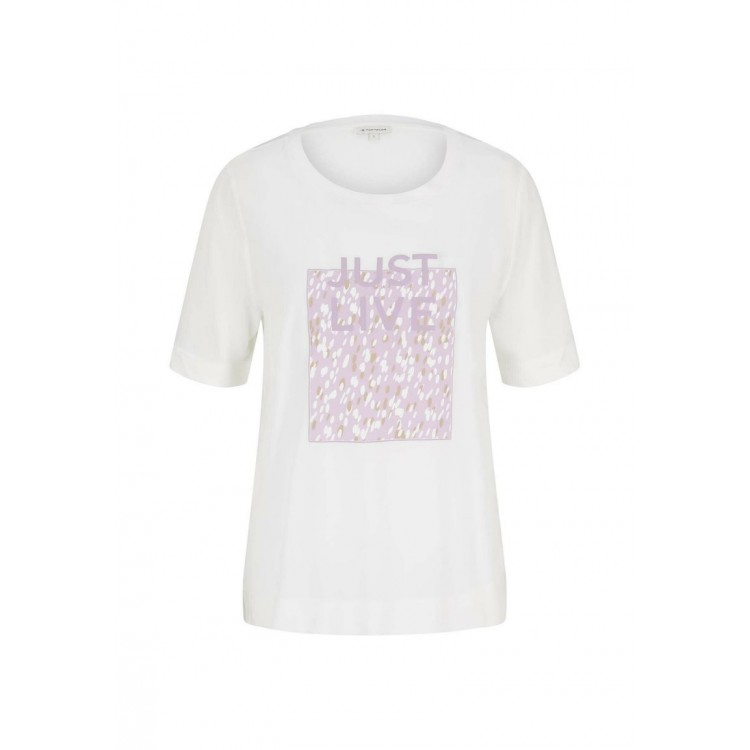 Kobiety T SHIRT TOP | TOM TAILOR T-shirt z nadrukiem - whisper white/biały - IC22765